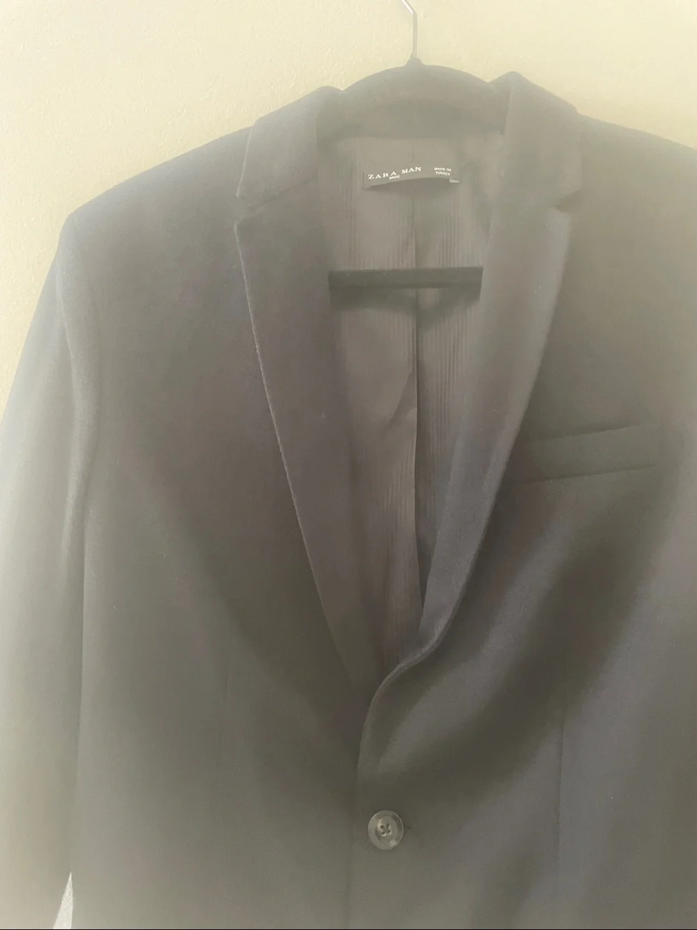 ZARA Men Black Two-Button Tailored Blazer